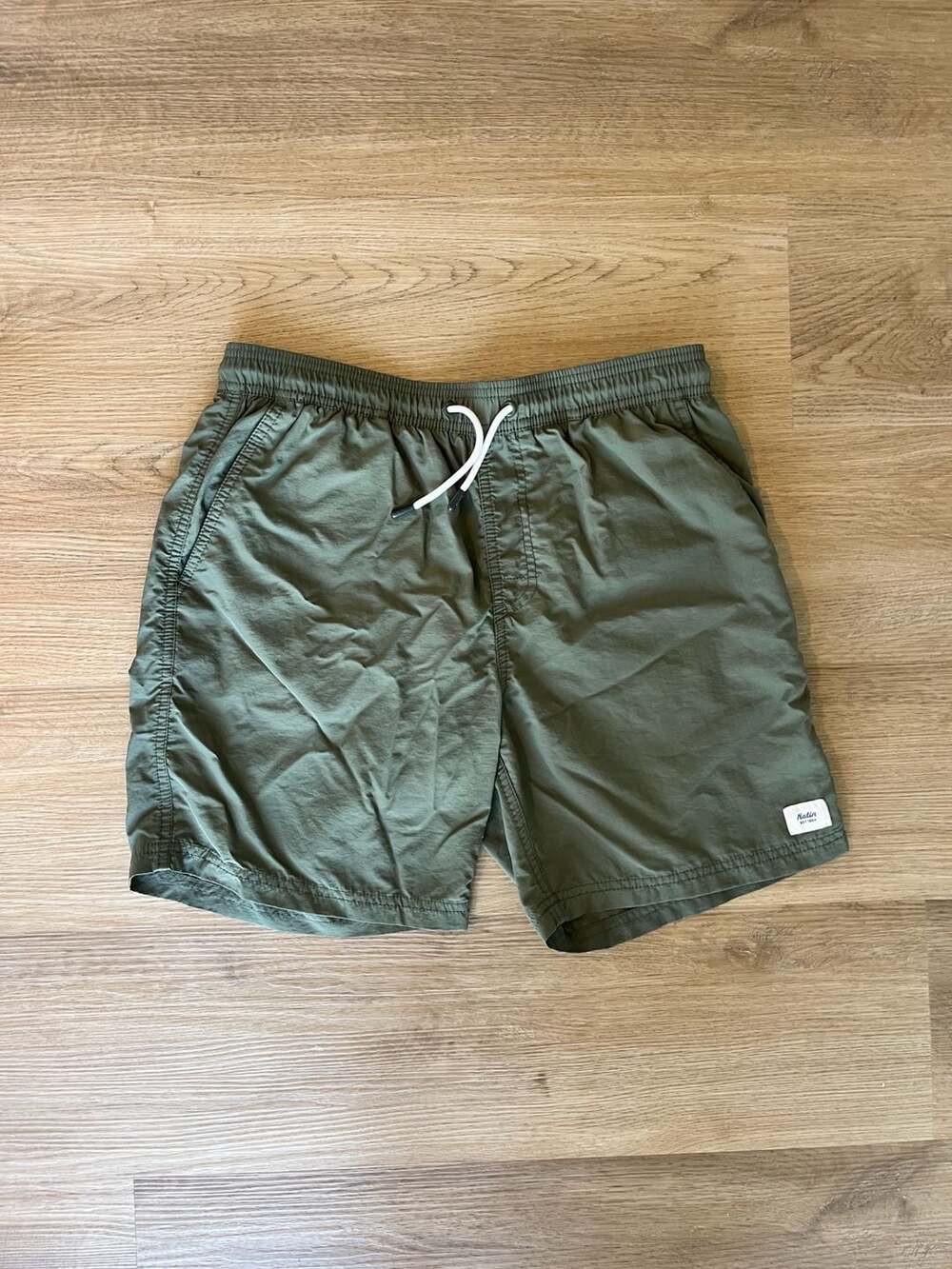 Katin, Olive Green Poolside Volley, Surfer Swim Trunks, Quick Dry, Boys L(14-16)